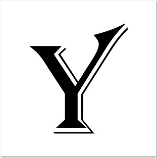 Black letter Y in vintage style Posters and Art